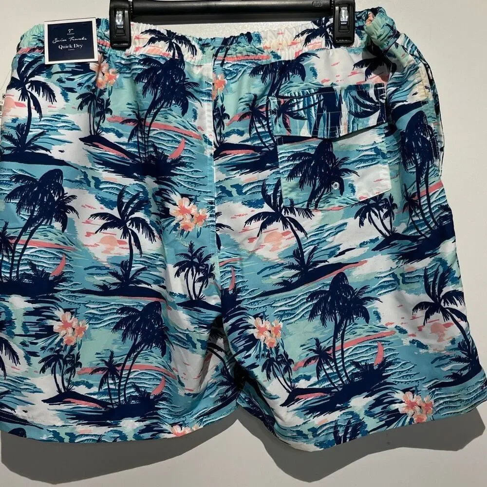 Club Room Men's‎ Multicolor Tropical Quick Dry Drawstring Swim Trunks XXL NWT